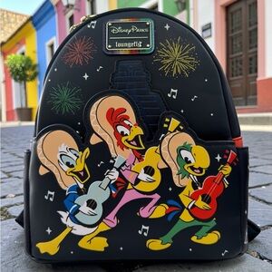 Disney Parks Three Caballeros Donald Panchito Jose Loungefly Backpack